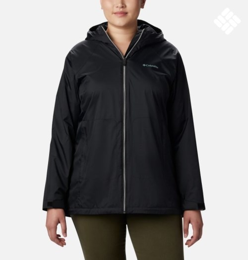 Women's Columbia Switchback Lined Long Jackets Black | Plus Size CA-WA406